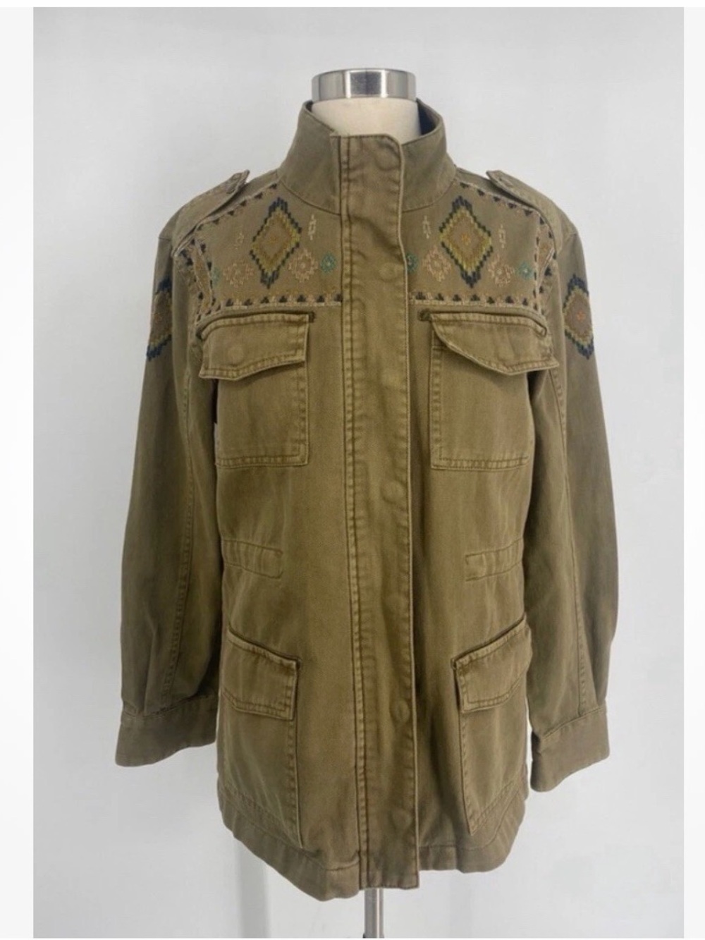 Sundance Military-Style Southwest embroidery Field Jacket